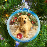 Christmas Puppy Glass Ornament by D. Gelsinger - Christmas Decor - 71104-1609