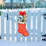 Medias navideñas con gatitos, decoración navideña para puerta de G. DeBrekht - Decoración navideña de Papá Noel y muñeco de nieve - 8114021H