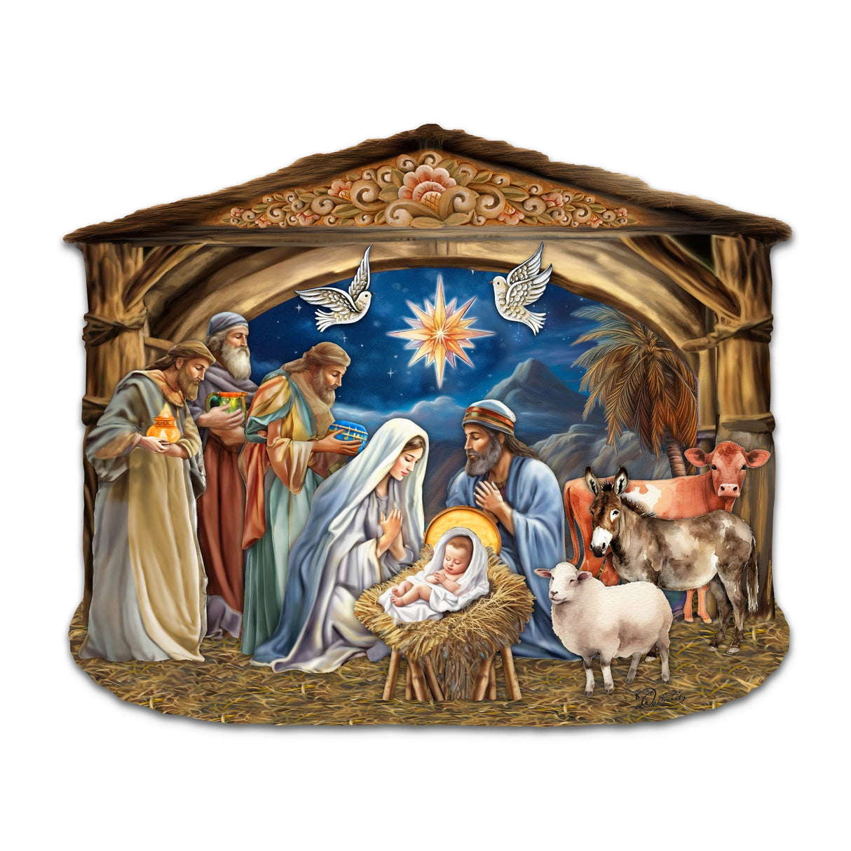 Nacimiento de Jesús: Decoración navideña para puerta de G. Debrekht - Decoración navideña - 8652761H