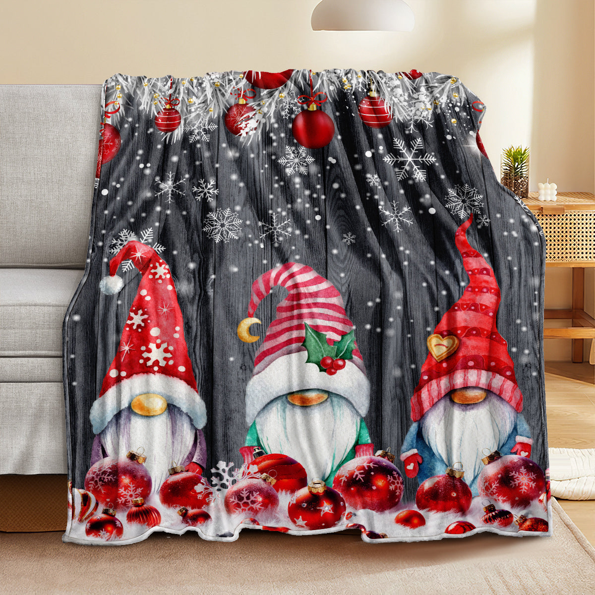 1 manta navideña, manta decorativa para fiestas navideñas, manta de cama para regalo de Año Nuevo, regalo de Navidad para sofá cama, oficina, camping.