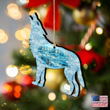 Adornos navideños de madera con diseño de lobos invernales de G. DeBrekht - Decoración navideña con temática de vida silvestre - 8198227