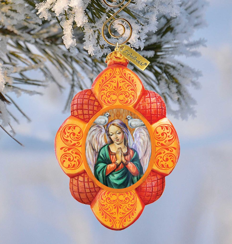 Guardian Angel Sculpted Hand-Painted Christmas Ornament by G. DeBrekht - Nativity Holiday Decor - 610831