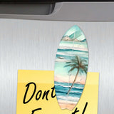 Juego de 6 imanes decorativos de madera con tablas de surf tropicales de G. Debrekht - Decoración costera - 8090069G-S6