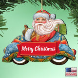 Merry Christmas Santa Wooden Ornaments by G. DeBrekht - Christmas Santa Snowman Decor - 8112045-2