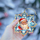 Adornos de madera con forma de copo de nieve de Papá Noel de G. Debrekht - Decoración navideña de muñeco de nieve de Papá Noel - 8688424