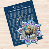 Forest Animals Snowflake Wooden Ornaments Set of 3 by G. Debrekht - Nature Wildlife Decor - 8090145-S3