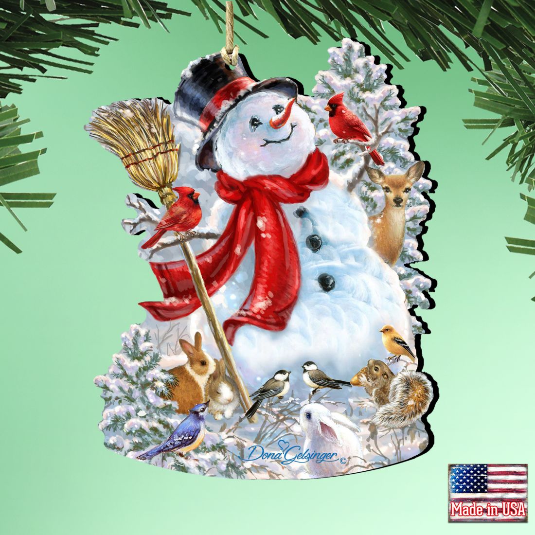 Old Worlds Snowman  Wooden Ornaments by Gelsinger - Christmas Santa Snowman Decor - 8161026-1624