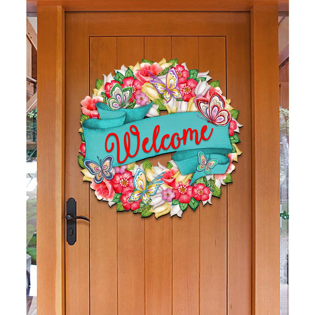 Corona de flores de bienvenida para puerta de verano de G. DeBrekht - Decoración de primavera y Pascua - 8185303-3H