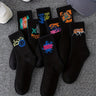 3/6/8/10/12 paires de chaussettes mi-longues avec graffitis et peinture au pistolet pour une mode, un confort et une durabilité personnalisés