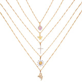 Multi-layer Pink Heart Crystal Pendant Necklaces - Lootquake