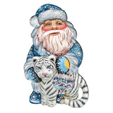 White Tiger Santa Christmas Door Decor by G. DeBrekht - Christmas Santa Snowman Decor - 8118091H