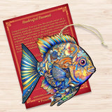 Beach Themed Ornaments - Cerulean Serenity Fish Wooden Ornaments by G.Debrekht Coastal Holiday Decor - 8688304