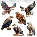 Eagle's Flight Decorative Wooden Clip-on Ornaments Set of 6 by G. Debrekht - Wildlife Decor - 8090101C-S6
