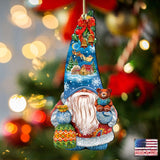 Christmas Gnome Dwarf Wooden Ornaments by G. DeBrekht - Christmas Decor - 8611012