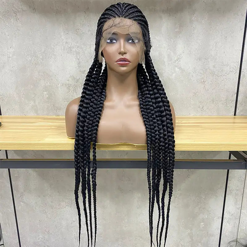 Stretch Mesh Chemical Fiber Head Cover 9 Strand Braid Wig - Lootquake