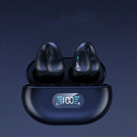 Bone Conduction Headphones TWS Earbuds Ear Clip Bluetooth 5.3 Touch Wireless Earphone In-Ear Bass HIFI Sports Headset - Lootquake
