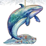 Adornos de madera de ballena de Alaska de G.Debrekht - Decoración navideña con temática de vida silvestre - 8710107-3