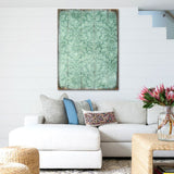 Arte mural rústico floral azul de madera de G. DeBrekht - Decoración floral ornamental - 95008B