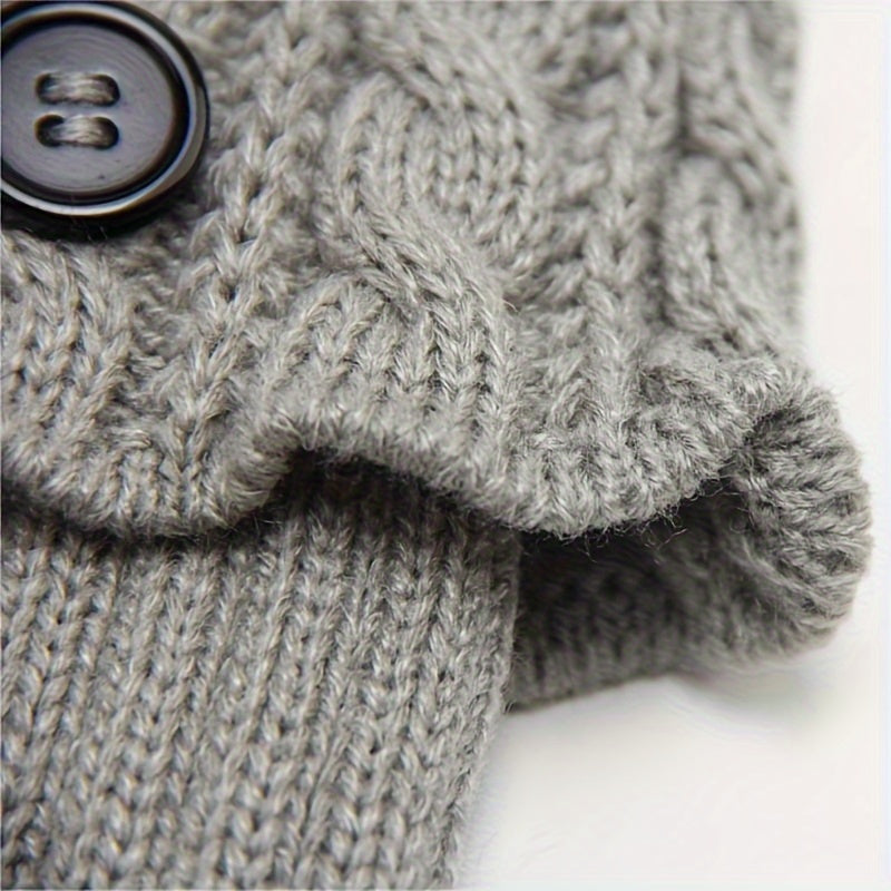 Calentadores de piernas con botones, calcetines de punto a crochet, medias y calcetería para mujer