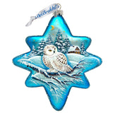 Adorno de cristal con forma de estrella polar de búho blanco de G. DeBrekht - Decoración navideña con vida silvestre - 755-091