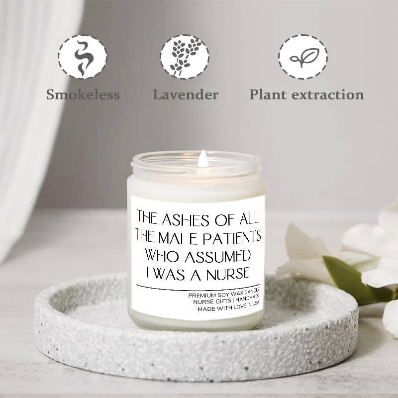 1pc Round Single-wick Scented Candle, 5.3Oz, Soy Wax, Beeswax, with Bow, in Glass Bottle, Extra Long Burn Time (12 Hours Or More), for Birthday, Labor and Delivery Nurse, Nurse Practitioner, Nursing School Student, Paramedic,