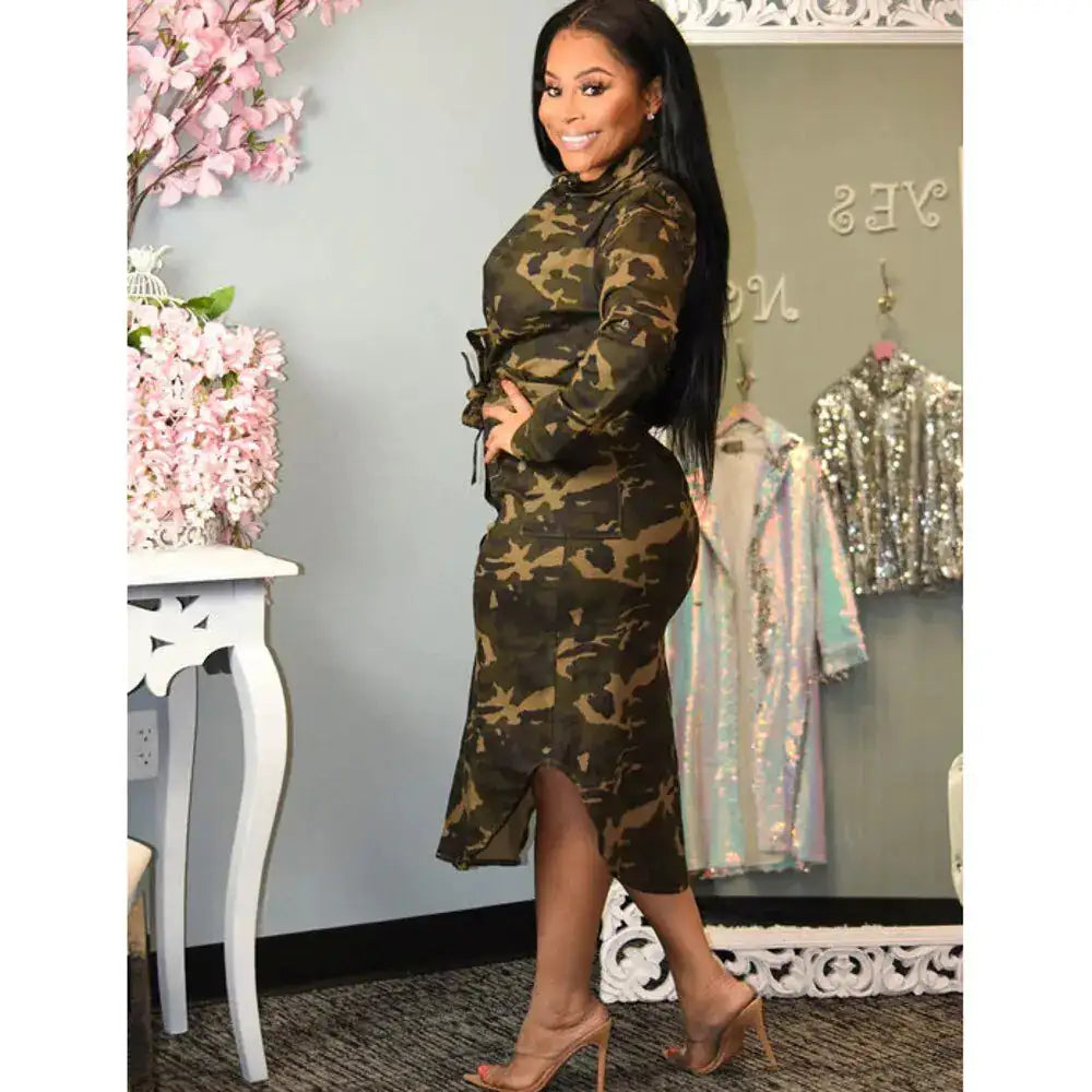 Casual Camouflage Long Dresses - Lootquake