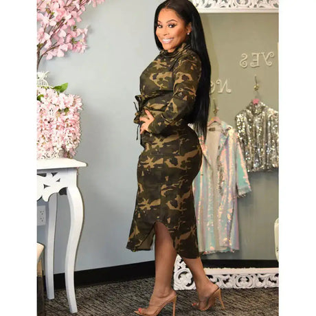 Casual Camouflage Long Dresses - Lootquake