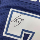 Camiseta de fútbol azul Dallas de 35 x 39, enmarcada, autografiada y firmada por Trevon Diggs (JSA COA)