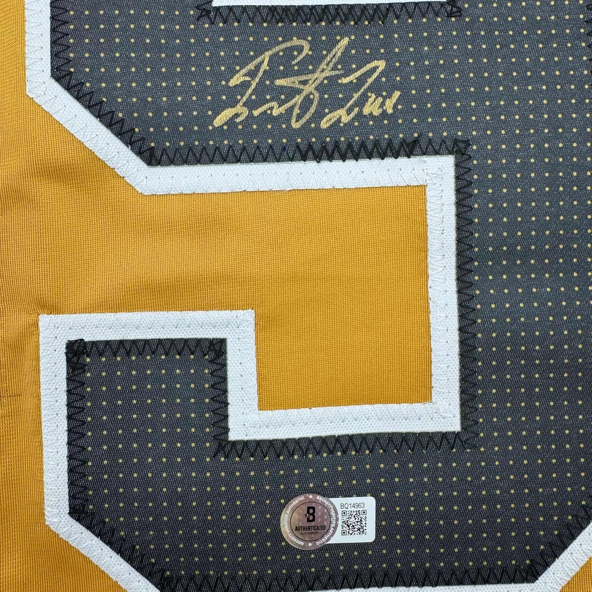 Framed Autographed/Signed Ivan Barbashev 35x39 Las Vegas Gold Hockey Jersey Beckett BAS COA