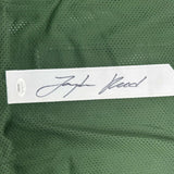 Camiseta de fútbol americano universitario enmarcada, autografiada y firmada por Jayden Reed, 35 x 39, color verde de Michigan State, JSA COA