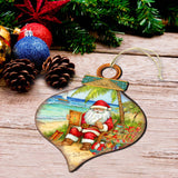 Beach Themed Ornaments - Santa's Artistry Wooden Ornaments by G. Debrekht Coastal Holiday Decor - 8688184