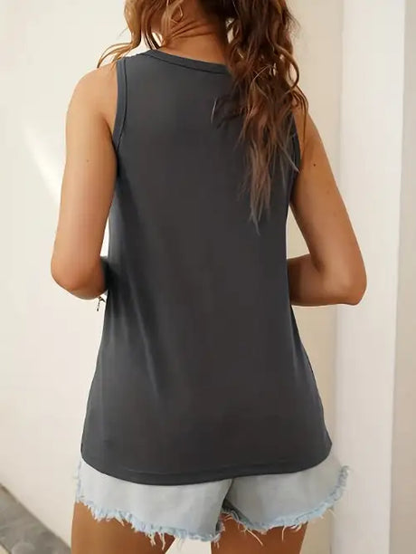 Ladies' Solid Color Lip Print Fashionable Off Shoulder Versatile Vest - Lootquake