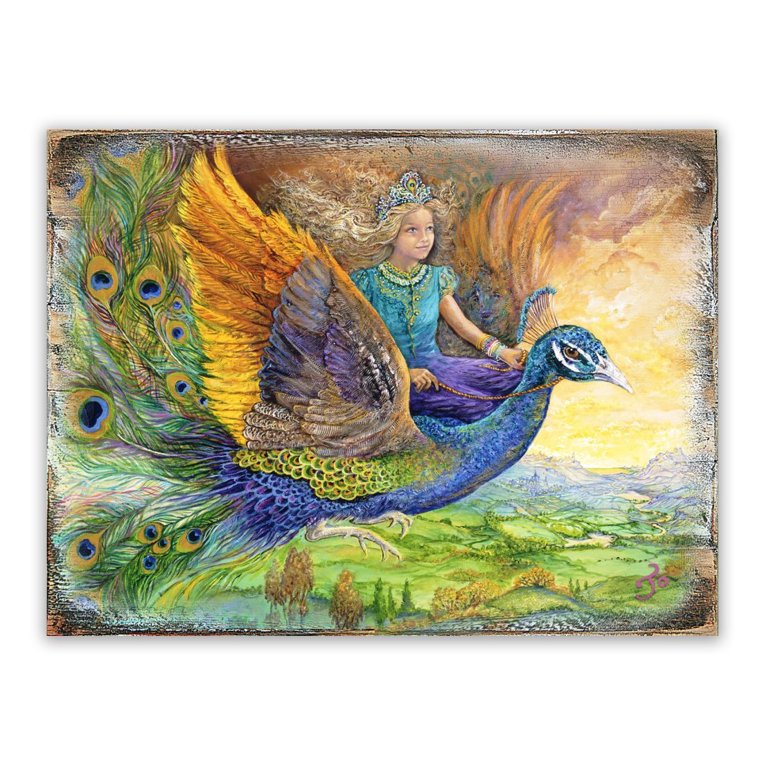 Arte mural de madera de fantasía de la Princesa Pavo Real de Josephine Wall - Decoración de fantasía - 852138-JW