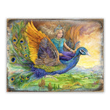 Arte mural de madera de fantasía de la Princesa Pavo Real de Josephine Wall - Decoración de fantasía - 852138-JW
