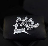 2pc With You All The Way Sparkling Zirconia Deer Brooch - Lootquake