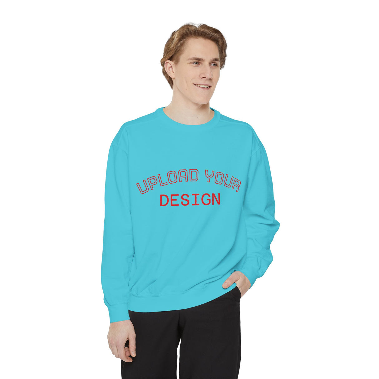 Customizable Unisex Garment-Dyed Sweatshirt, Personalized Gift, Cozy Streetwear, Casual Outfit, Unique Design Sweatshirt