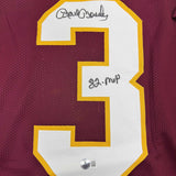 Camiseta de fútbol enmarcada, autografiada y firmada por Mark Moseley, 35 x 39, 82, MVP Washington, color burdeos, Beckett BAS COA