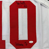 Framed Autographed/Signed Troy Smith 35x39 Heisman 06 Ohio State White College Football Jersey JSA COA