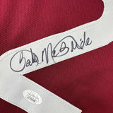 Camiseta de béisbol retro granate de Filadelfia, enmarcada, autografiada y firmada por Bake McBride, 35 x 39, JSA COA