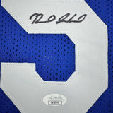 Framed Autographed/Signed Reed Sheppard 35x39 Kentucky Blue College Basketball Jersey JSA COA