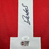 Camiseta de fútbol rojo de San Francisco, enmarcada, autografiada y firmada por Deebo Samuel, 35 x 39, JSA COA