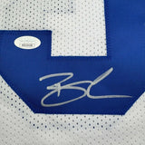 Framed Autographed/Signed Brandin Cooks 35x39 Dallas White Football Jersey JSA COA