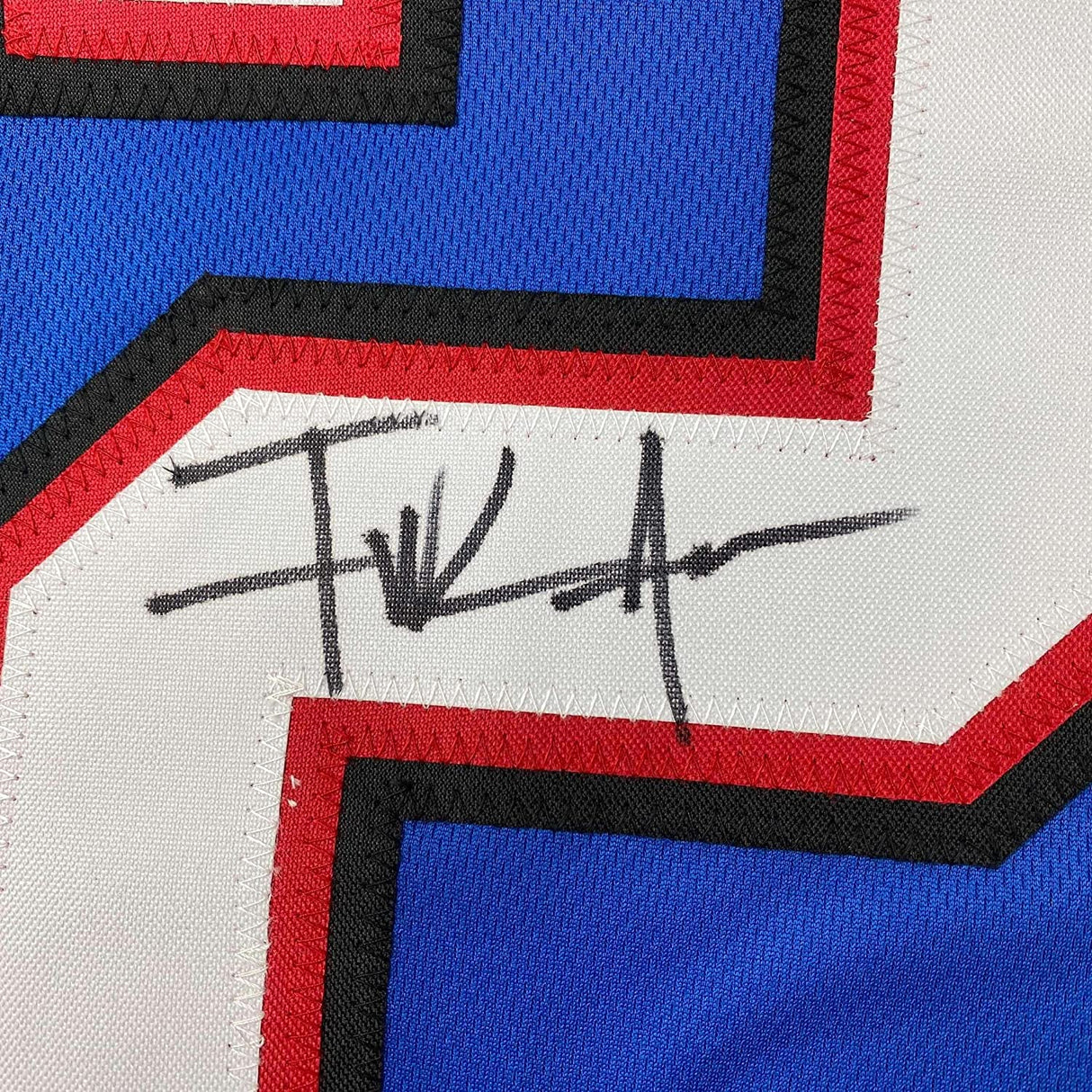 Camiseta de fútbol azul búfalo de Frank Gore, enmarcada, autografiada y firmada, 35 x 39, JSA COA