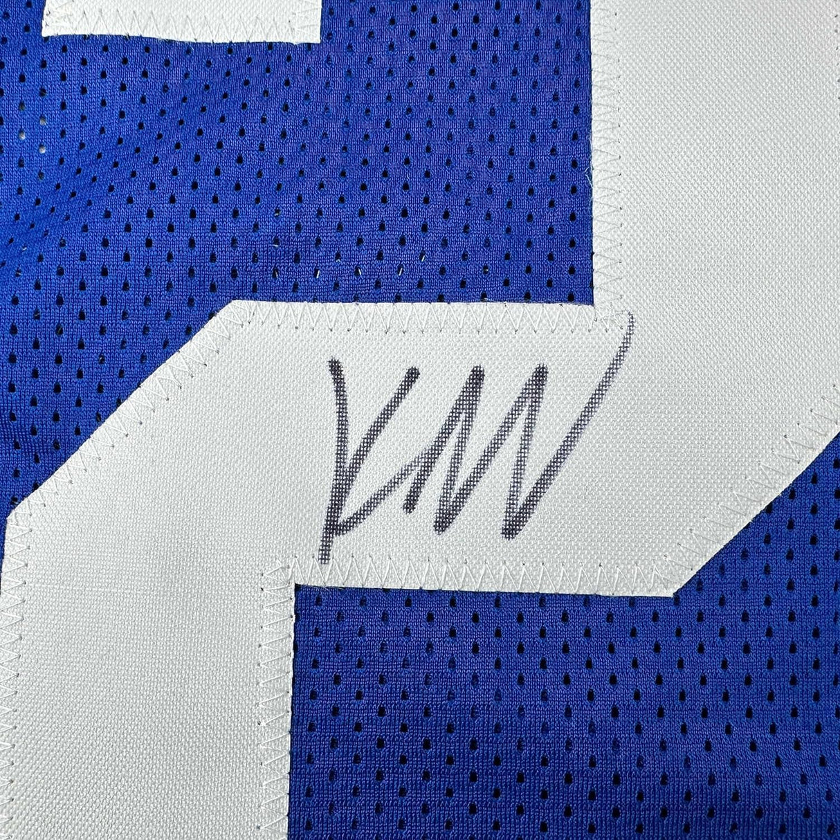 Camiseta de fútbol azul de Los Ángeles LA Beckett BAS COA enmarcada, autografiada y firmada por Kyren Williams, 35 x 39