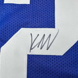 Camiseta de fútbol azul de Los Ángeles LA Beckett BAS COA enmarcada, autografiada y firmada por Kyren Williams, 35 x 39