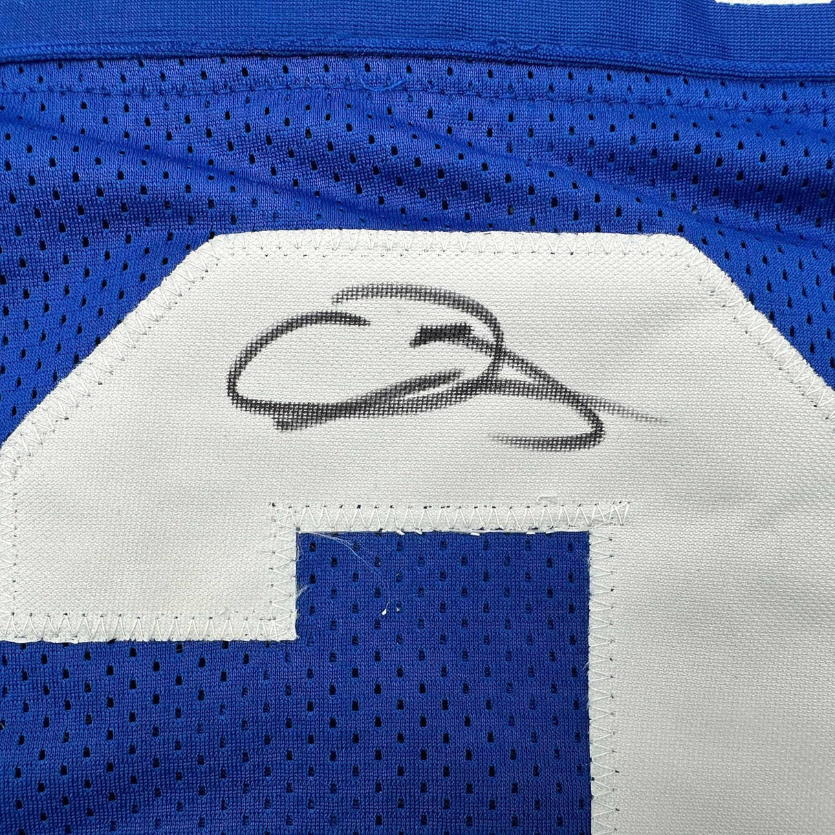 Camiseta de fútbol azul de los New York Giants, enmarcada, autografiada y firmada por Odell Beckham Jr., 35 x 39, JSA COA