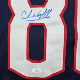 Camiseta de hockey azul Columbus de 35 x 39, enmarcada, autografiada y firmada por Kirill Marchenko (JSA COA)