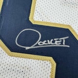 Framed Autographed/Signed Raghib Ismail Rocket 35x39 Notre Dame White College Football Jersey JSA COA
