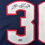 Camiseta de baloncesto universitaria enmarcada, autografiada y firmada por Breanna Stewart, 35 x 39, color azul de UConn Connecticut, JSA COA