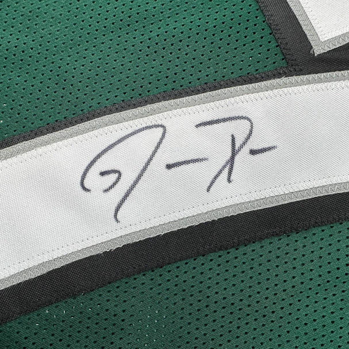 Camiseta de fútbol verde de los Philadelphia Eagles, enmarcada, autografiada y firmada por Jason Peters, 35 x 39, JSA COA
